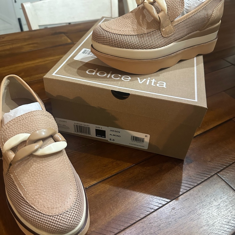 Dolce Vita Beige Platform Loafers